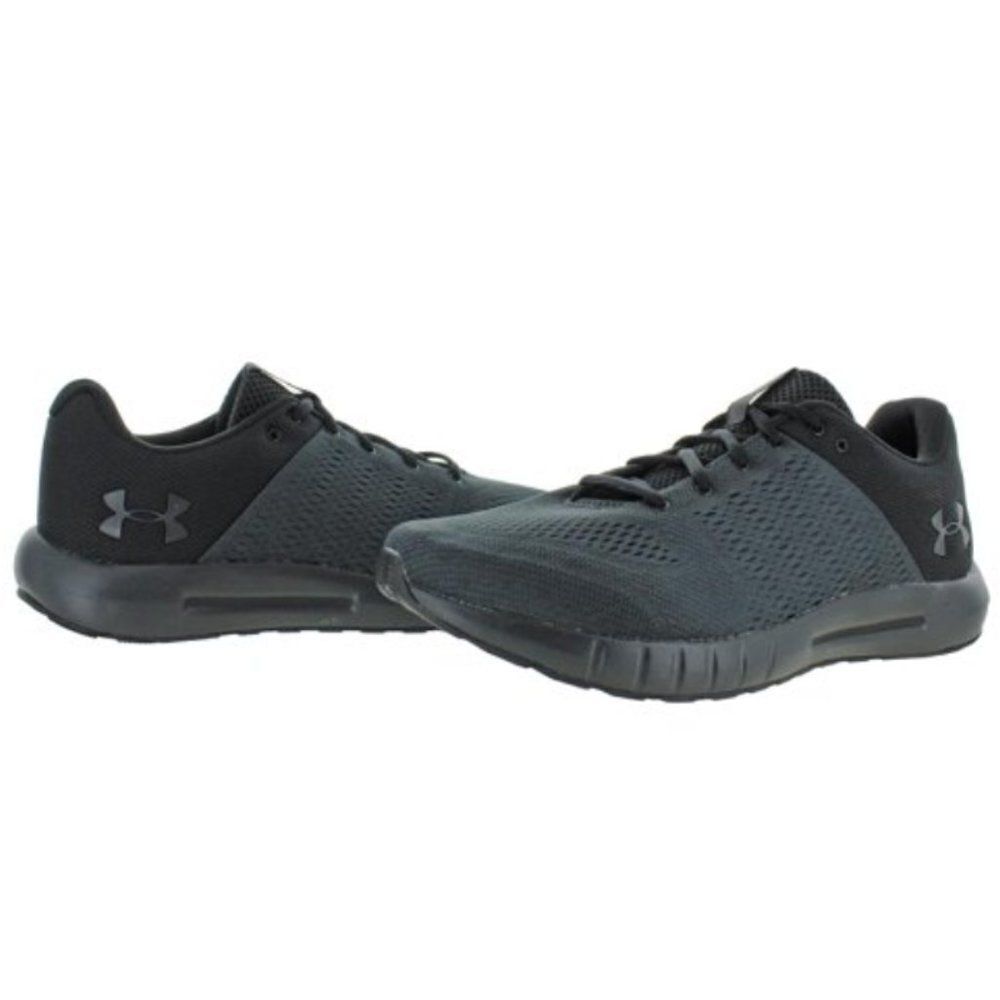 Under Armour Boy's UA Pursuit Triple Black Mesh Low Top Athletic Shoes Size 3Y